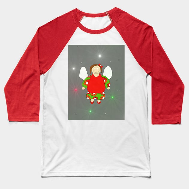 Christmas Angel Baseball T-Shirt by SartorisArt1